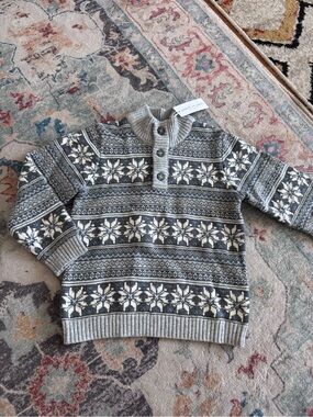 Janie and Jack Fair Isle Knit Sweater